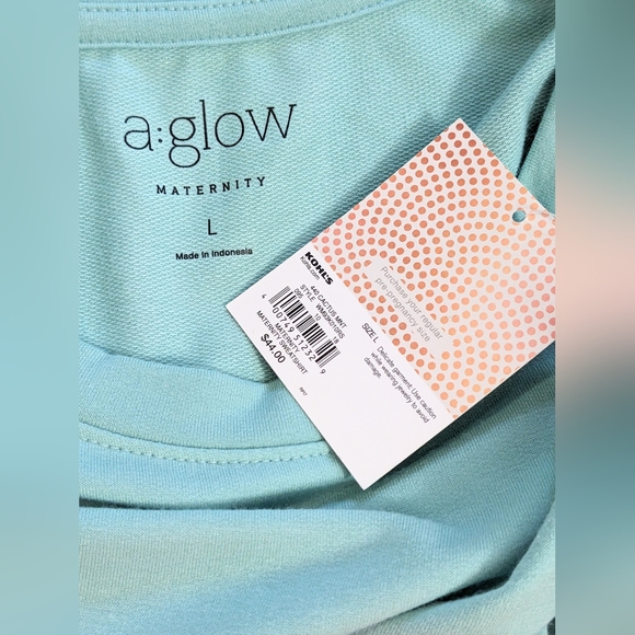 MATERNITY, A:GLOW, Tunic Sweatshirt, Mint, Size Large. - Picture 9 of 9